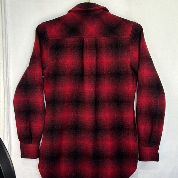 Smartwool Merino Wool Shacket Jacket Red Black Plaid Anchor Line Women’s Size XS - Picture 10 of 11